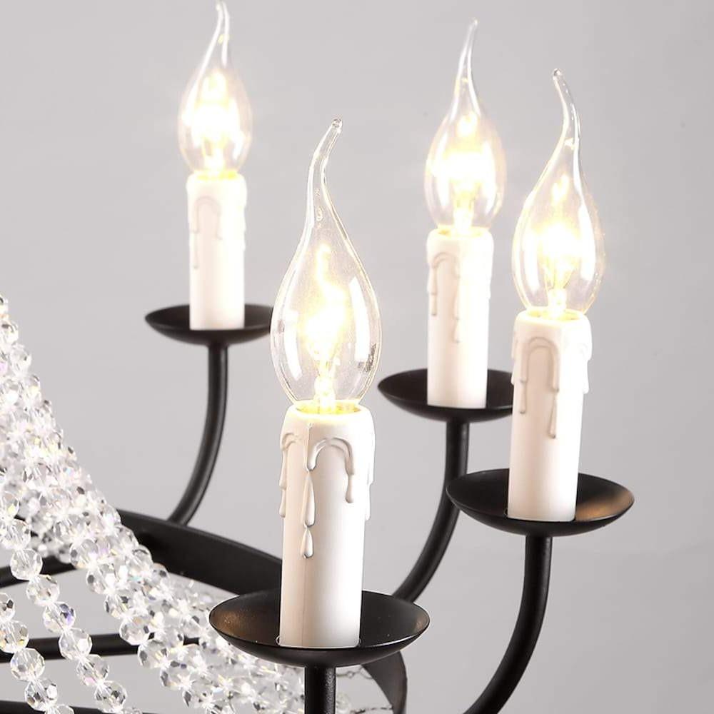 Empire Wagon Wheel Chandelier with Crystal Accents – 8/10/12 Lights