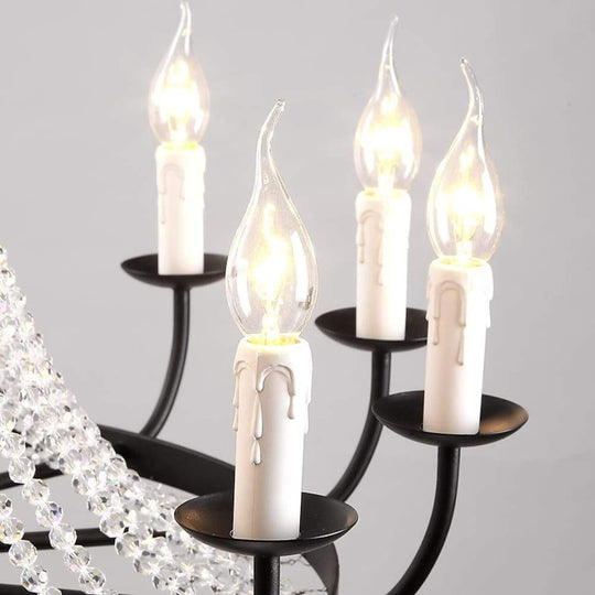 Empire Wagon Wheel Chandelier with Crystal Accents – 8/10/12 Lights