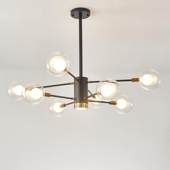8-Light Glass LED Modern Sputnik Chandelier