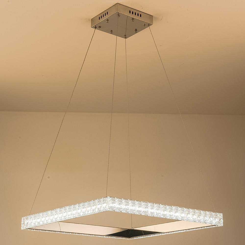 Square Electroplated Crystal – LED Modern Chandelier Pendant Light