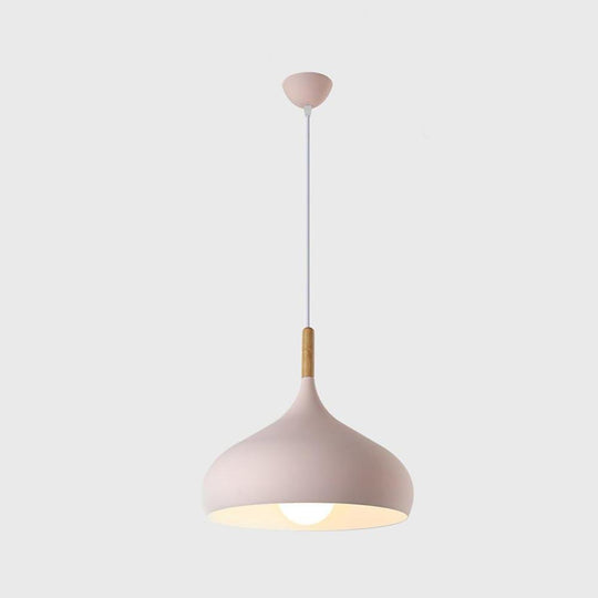 Decorative Cone Metal Wood Pendant Light