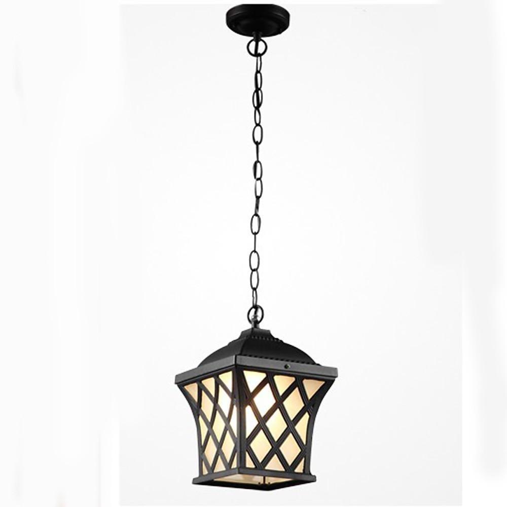Classic Electroplated Metal Glass Lantern Traditional Pendant Light