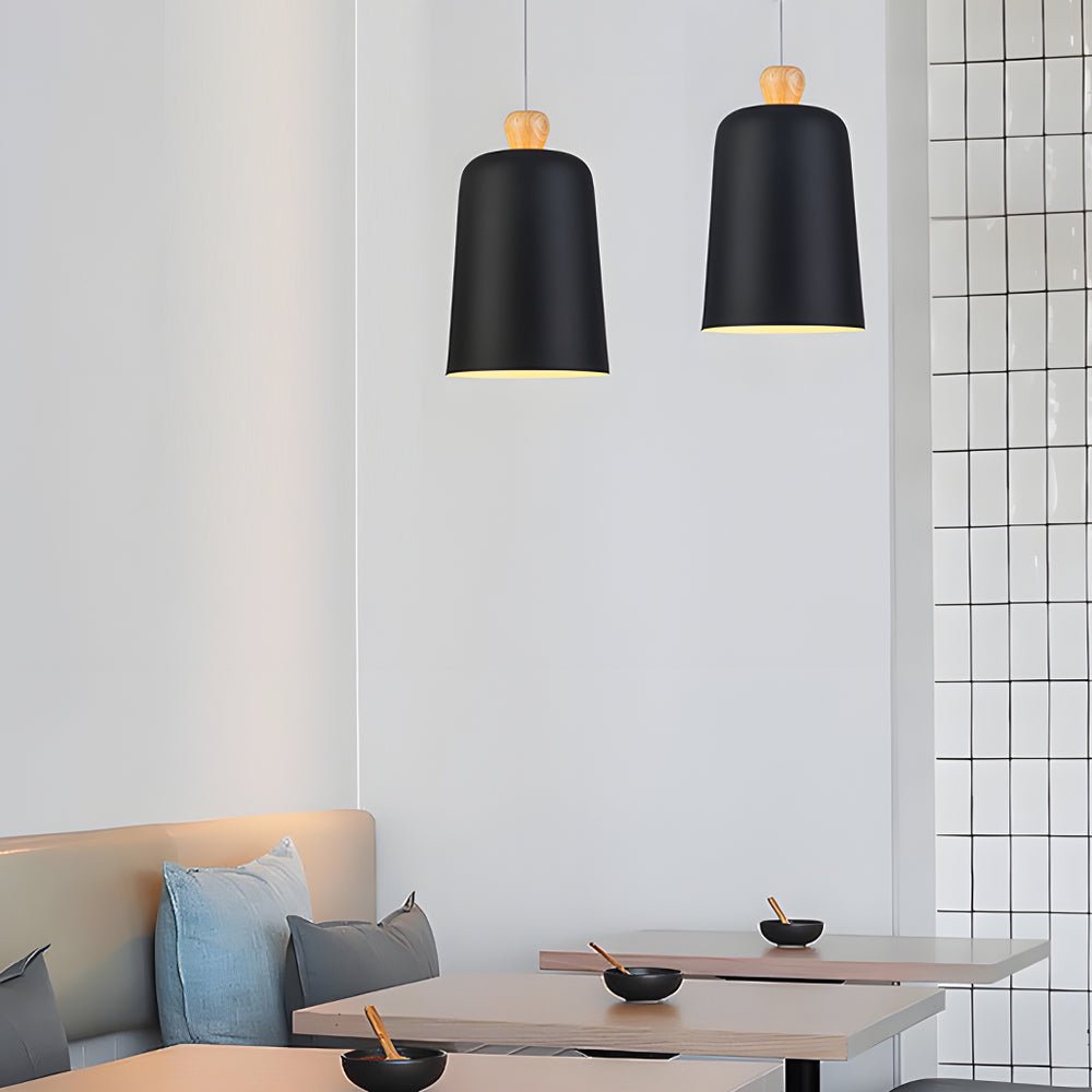 Pleat Box LED Pendant Light – 1-Light Black/White Aluminum Hanging Lamp