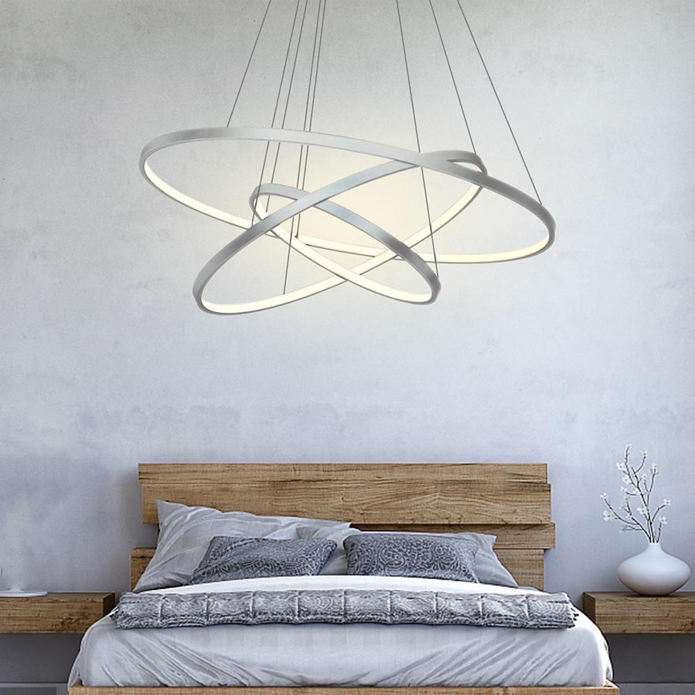 3 Ring Interweaved Circle Design Pendant Lighting Aluminum Acrylic LED Ceiling Light