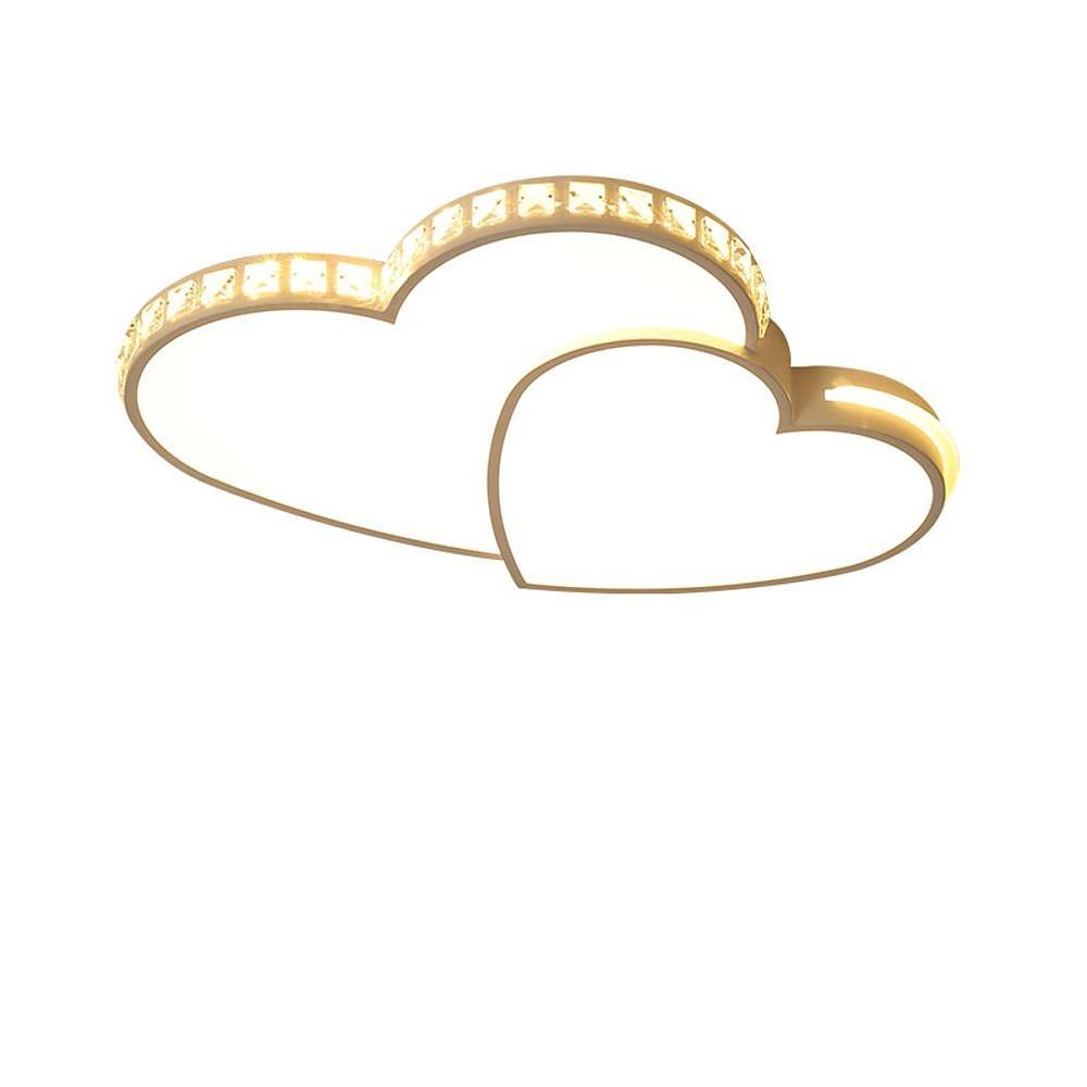 Two Heart Shaped Flush Mount Ceiling Light Dimmable LED Lamp