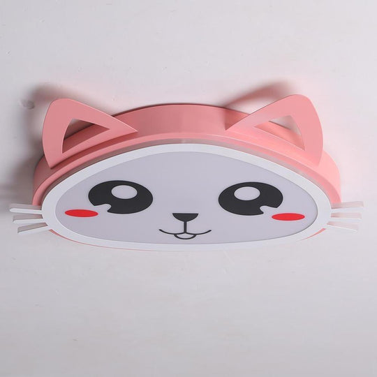 Kitten Bedroom Flush Mount LED Kids Ceiling Light