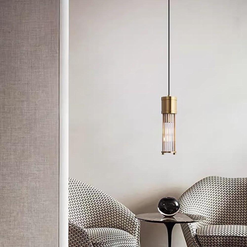 Cylinder Shaped LED Crystal Modern Pendant Light Island Hanging Lamp