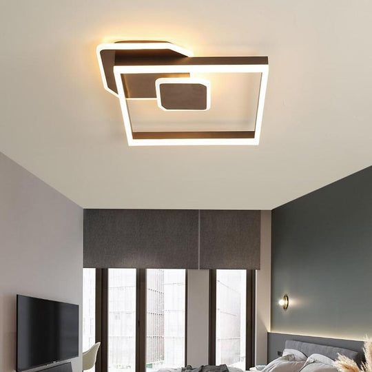 Abstract Square Dimmable LED Modern Flush Mount Ceiling Light