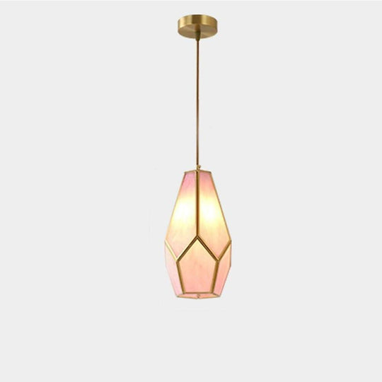 Elongated Cylindrical Glass & Metal LED Pendant Light