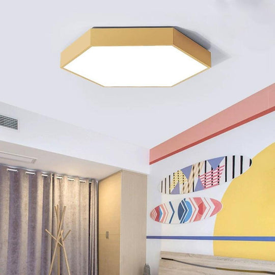 Hexagon LED Modern Flush Mount Ceiling Light