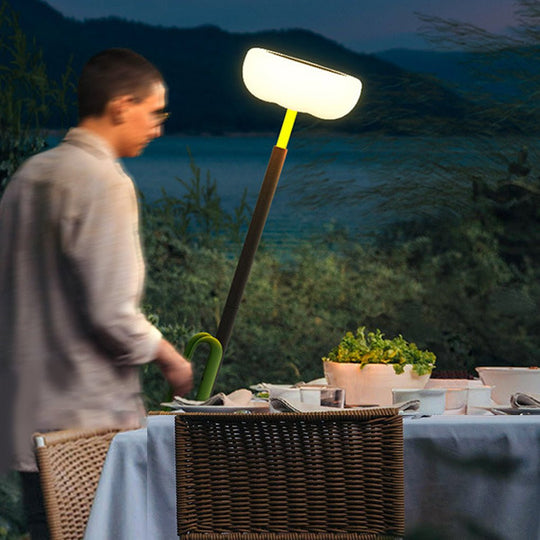76'' Movable Solar Powered Outdoor Torchiere Floor Lamp