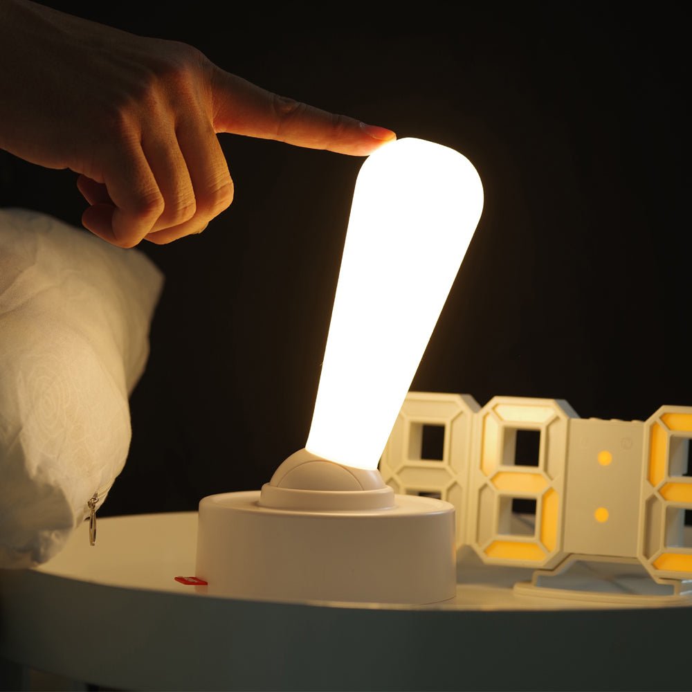 Portable USB Bedside Desk Night Light with Modern Toggle Switch – Warm White LED Ambient Lamp
