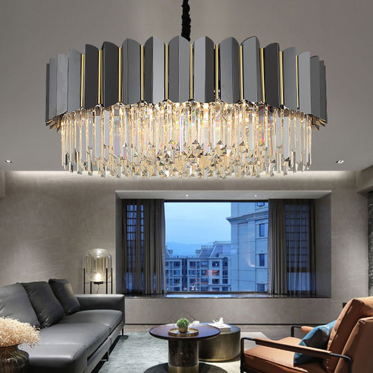 Postmodern Personality Three-color LED Crystal Chandelier for Living Room