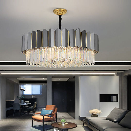 Postmodern Personality Three-color LED Crystal Chandelier for Living Room