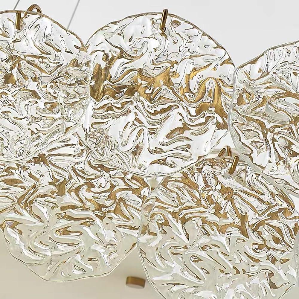 Shell-Inspired Glass and Acrylic LED Chandelier