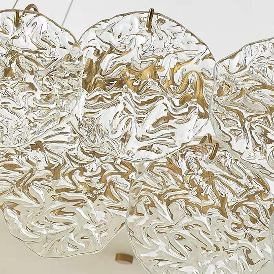 Shell-Inspired Glass and Acrylic LED Chandelier