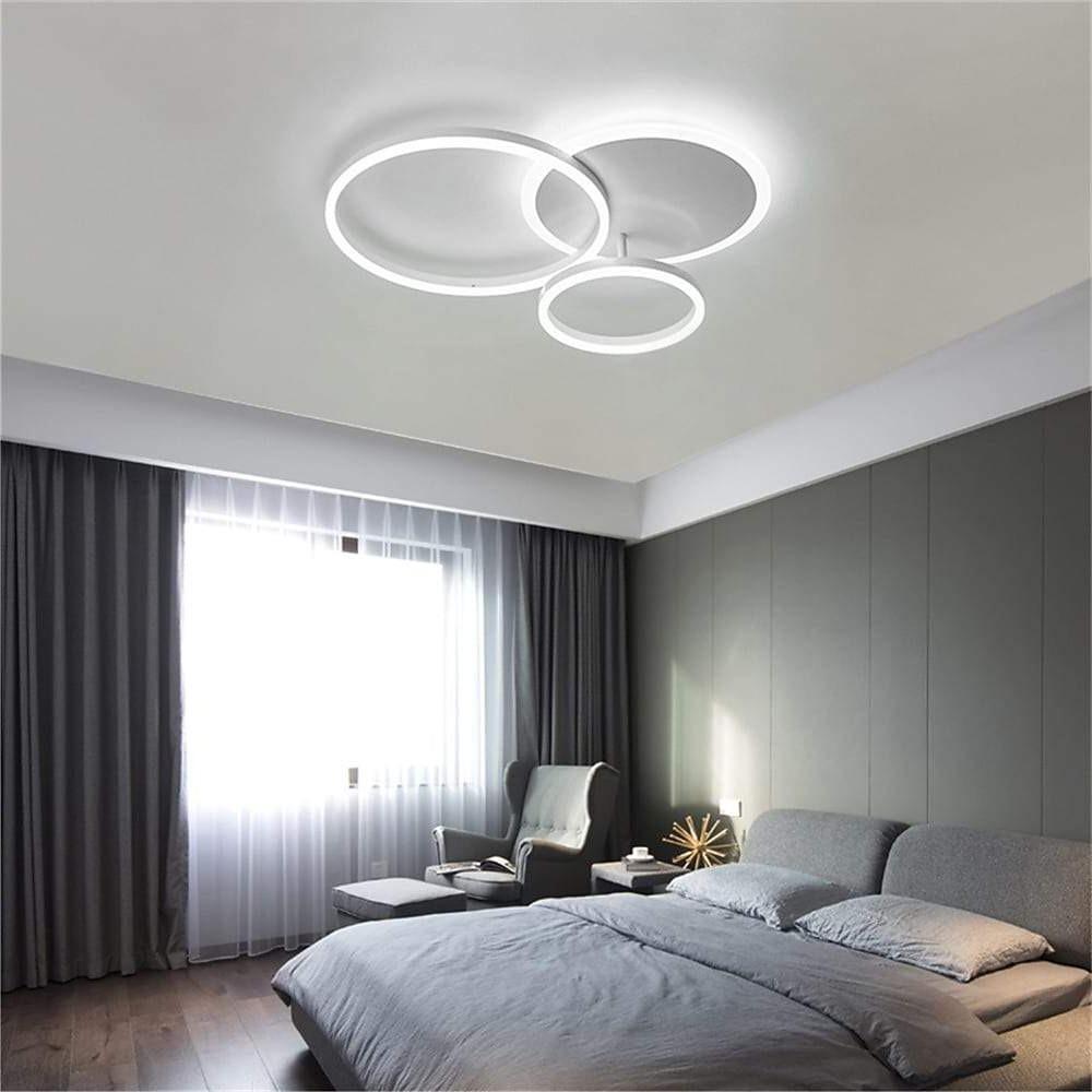 3 Layers LED Modern Circle Flush Mount Light 3 Color Dimmable 26" x 20"