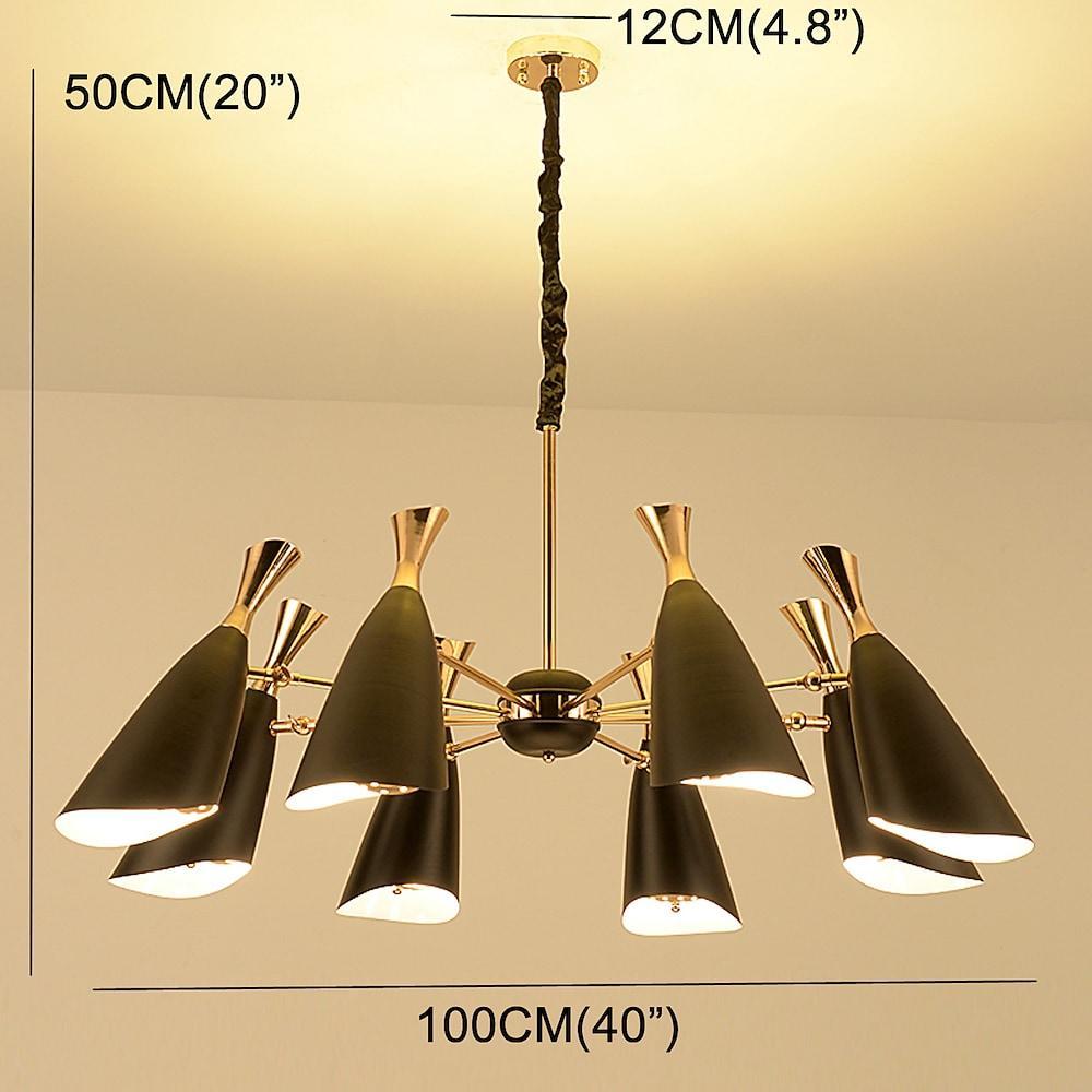 8 Light LED Electroplated Metal Nordic Chandelier Ceiling Light Fixture