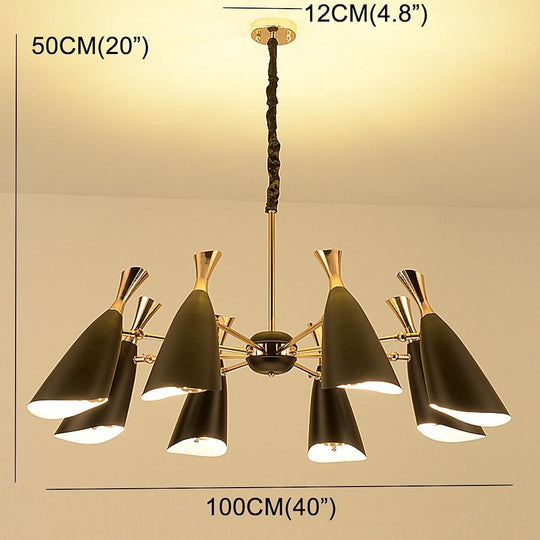 8 Light LED Electroplated Metal Nordic Chandelier Ceiling Light Fixture