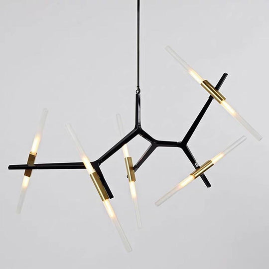 Industrial Sputnik 10-Light LED Chandelier – Black & Gold