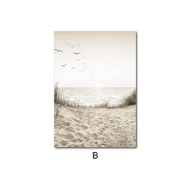 Beach Sunset Landscape Canvas Print Pictures of Calm