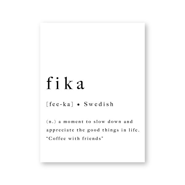 Definition of Fika Minimalist Black White Canvas Wall Art