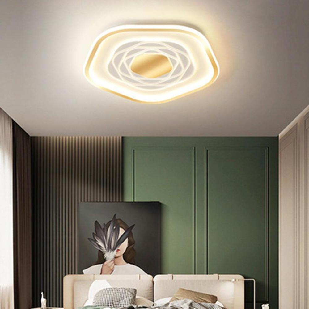 Hexagonal Acrylic LED Ceiling Light – Modern Artistic Flush Mount