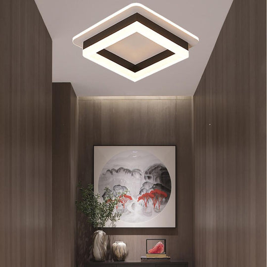 Metal Acrylic Square Design Flush Mount Modern LED Ceiling Light