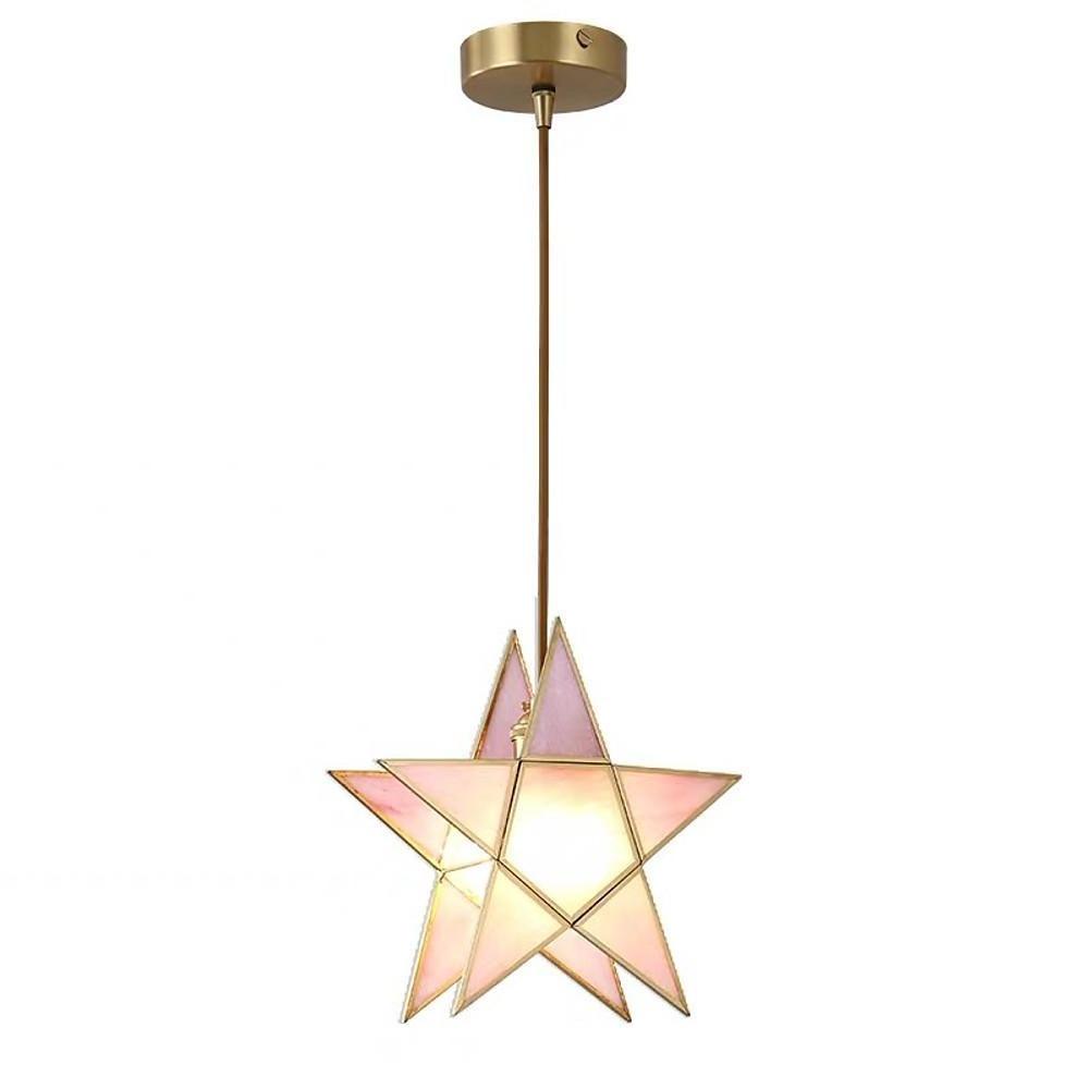 Double Star LED Copper & Glass Pendant Light