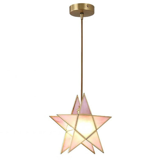 Double Star LED Copper & Glass Pendant Light