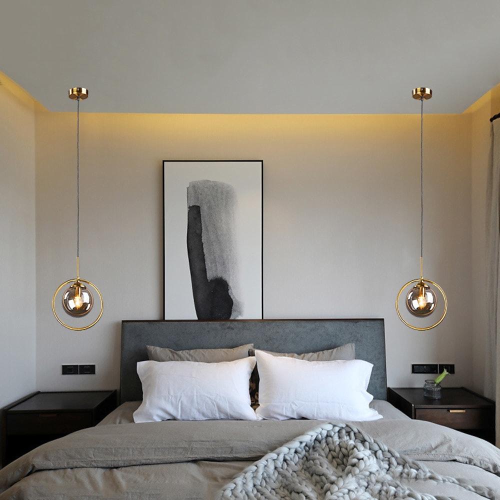 LED Bedside Industrial Nordic Glass Pendant Light