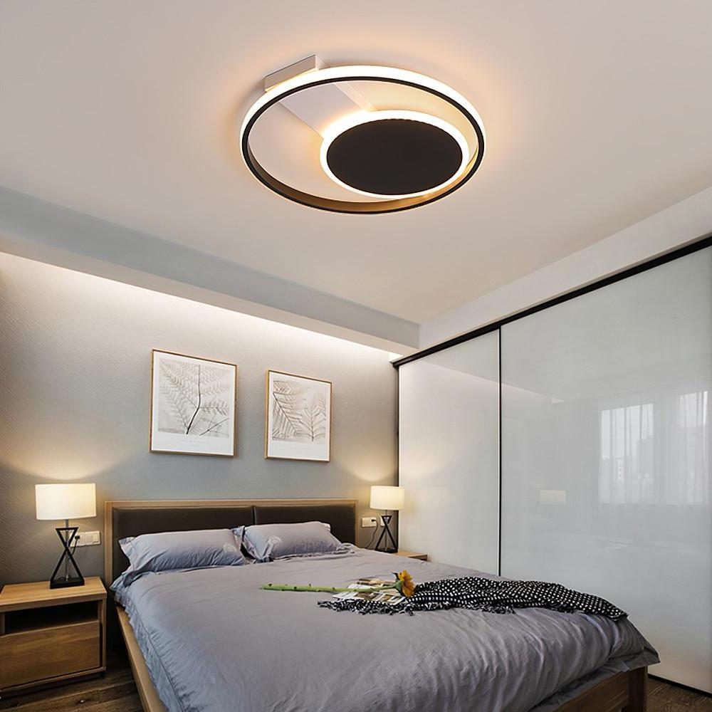 Dual Circle LED Flush Mount Ceiling Light – Modern Bedroom Fixture