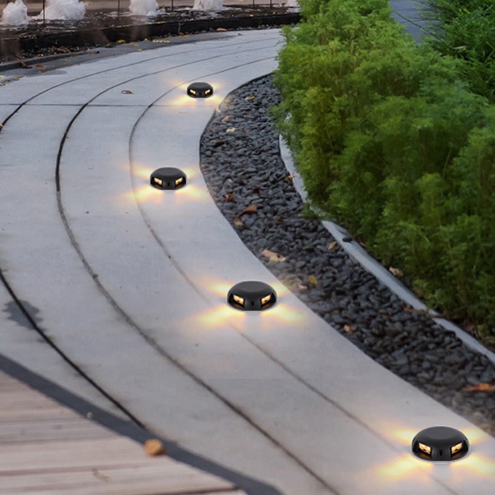 Modern Round LED Flush Mounted Step Light for Outdoor Decking