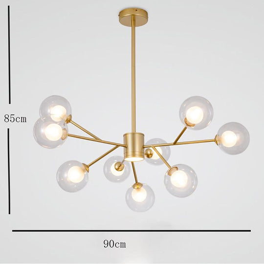 9-Light Glass LED Modern Chandelier
