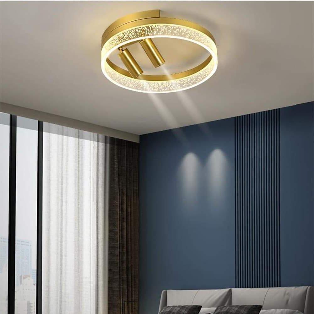Modern Black LED Flush Mount Ceiling Light with Circle Spotlights
