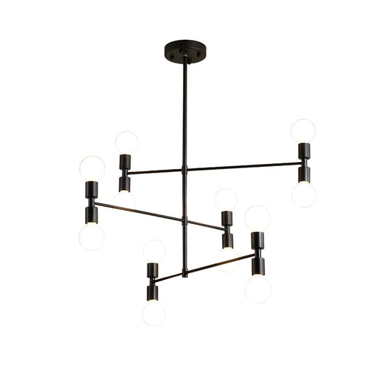 12-Light LED Electroplated Metal Adjustable Modern Pendant Light