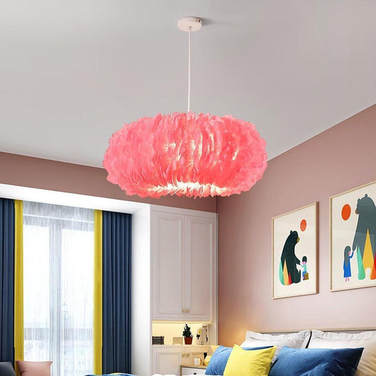 Feather Fairy Tale Theme Artistic Pendant Light for Bedroom