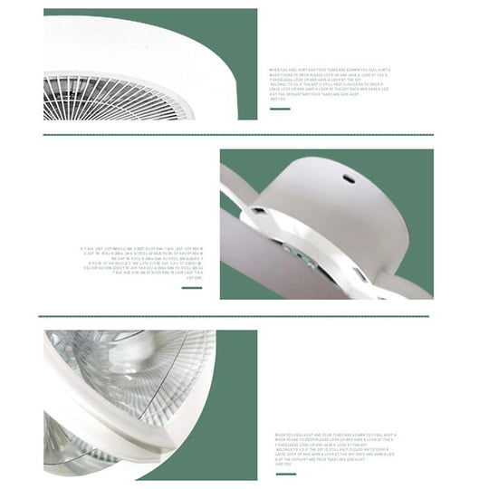Rounded Linear Flush Mount Bladeless Ceiling Fan with LED Light