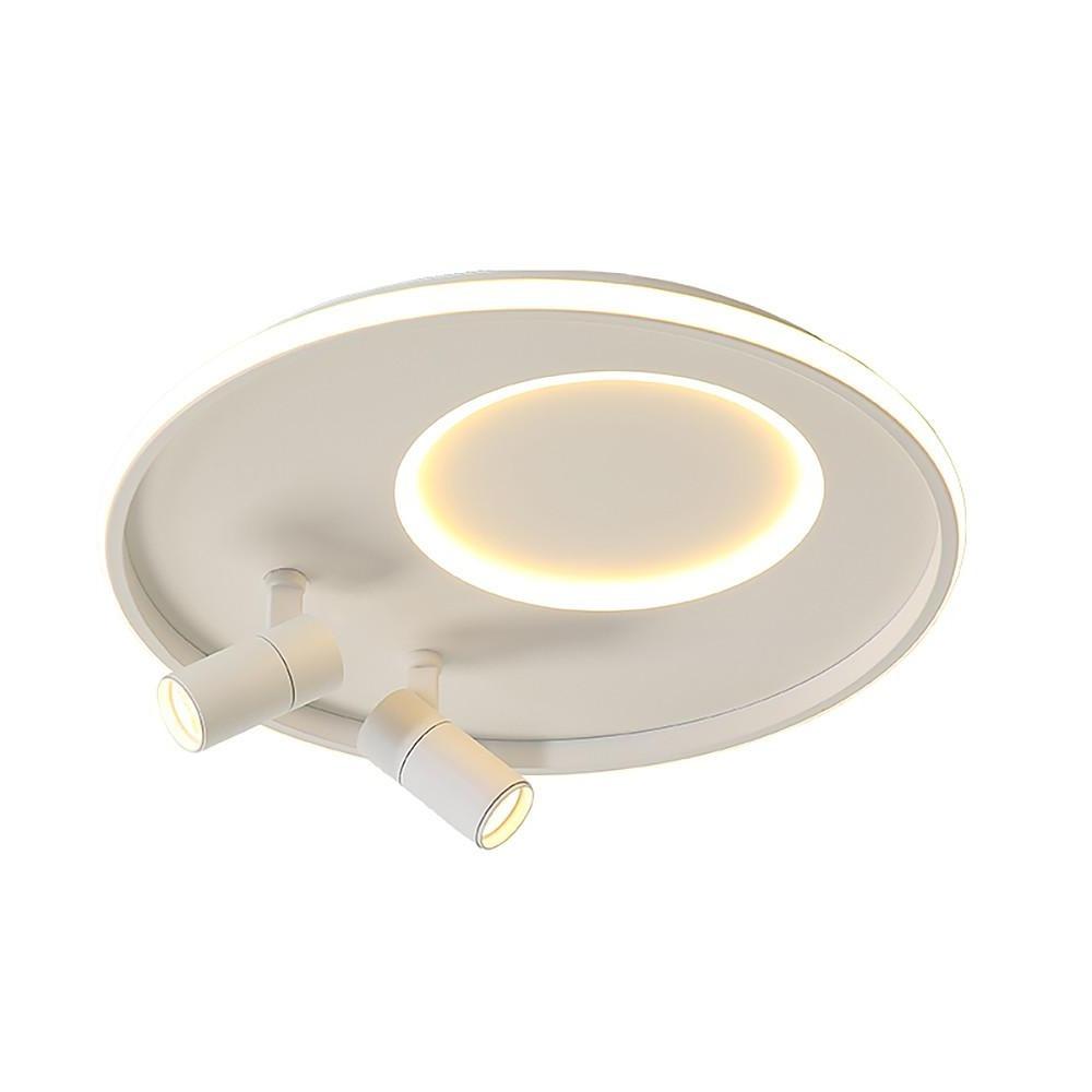 Circle Modern LED Flush Mount Ceiling Light with Dual Spotlights
