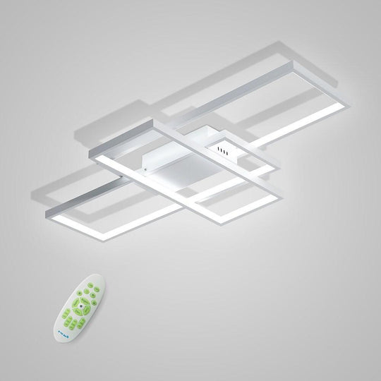 Multi Rectangle Large Flush Mount LED Ceiling Light with 3 Tiers