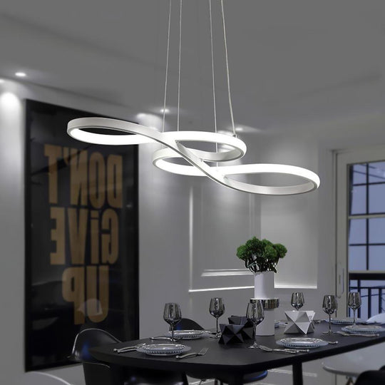 Geometric Wave Semi-Flush Chandelier – Metal & Silica Gel