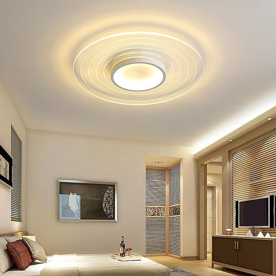 Multiple Circles Dimmable LED Modern Flush Mount Ceiling Light
