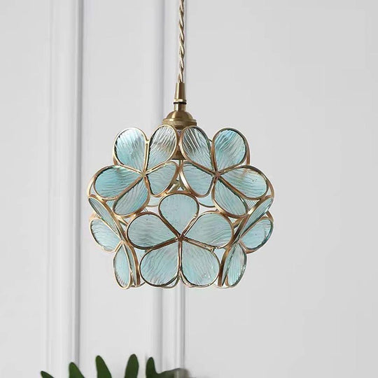 Ornate Copper Glass Pendant Light Traditional Classic Pendant Lighting