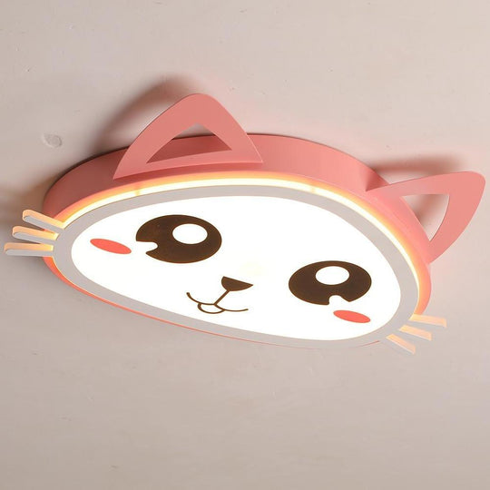 Kitten Bedroom Flush Mount LED Kids Ceiling Light