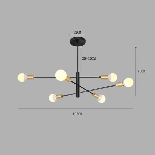 Luxurious 6-Light Sputnik LED Chandelier