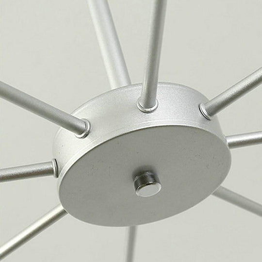 Blue Glass Sputnik Chandelier Metal See Glass Chandelier with 8 LED Lights