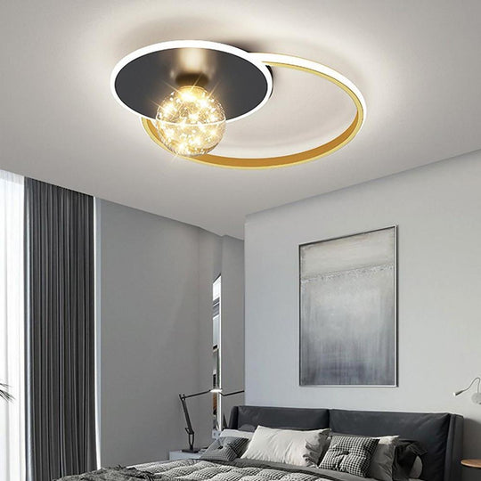 Circles Globe LED Modern Ceiling Light – Flush Mount for Bedroom