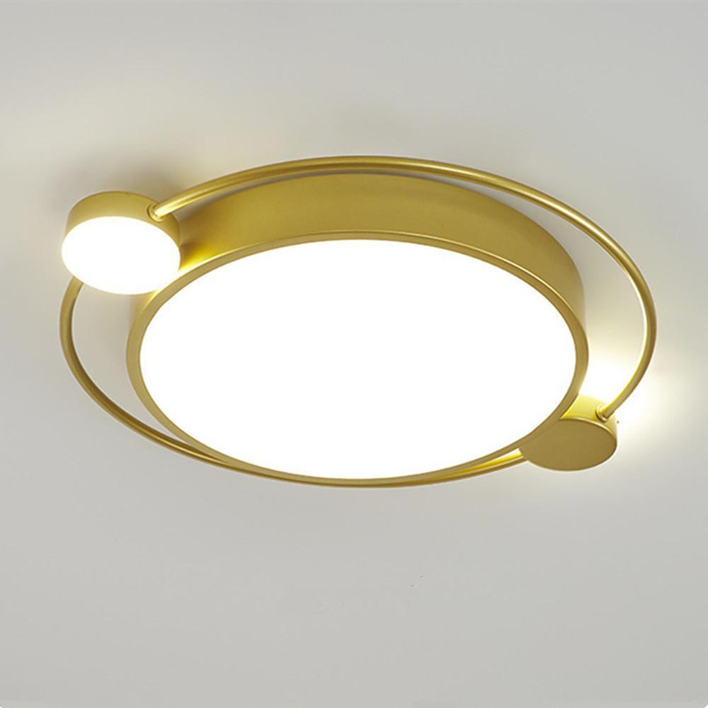 Modern Dual Round LED Flush Mount Ceiling Light – Gold and Black Finishes