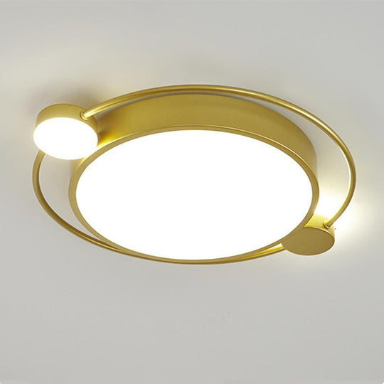 Modern Dual Round LED Flush Mount Ceiling Light – Gold and Black Finishes