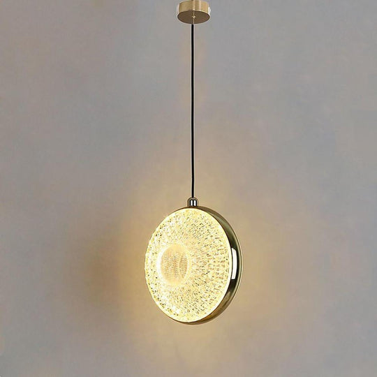 Circle Shaped Electroplated Acrylic LED Modern Pendant Light